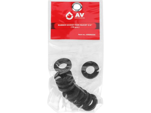 Прокладка резиновая для смесителя 3/4", (10 шт. инд. упак.), AV Engineering
