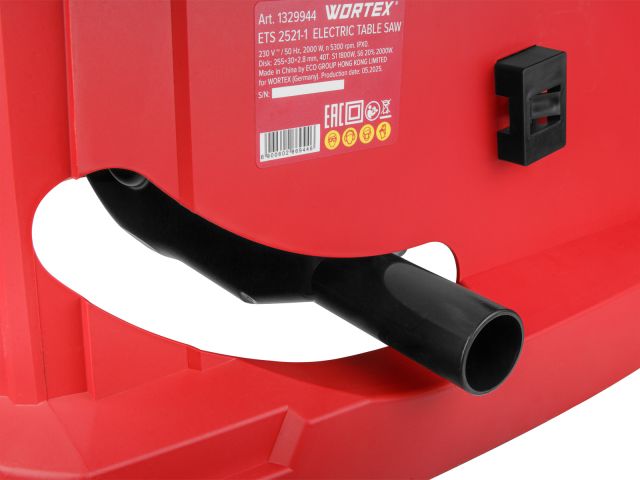 Станок распиловочный настольный WORTEX ETS 2521-1 в кор. 255 мм, 2000 Вт, 5000 об/мин (пропил (90°) - 85 мм, пропил (45°) - 63 мм; БЕЗ СТАНИ