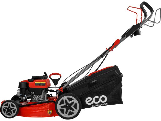 Газонокосилка бензиновая ECO LG-645 E самоходная (4 л.с., шир. 46 см, самоходная, электростарт, мульчир., стальн. корпус, травосборник 60 л)