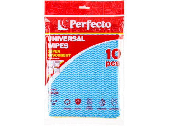 Салфетки универсальные, 10 шт., 37x50 см, вискоза, SUPER ABSORBENT, PERFECTO LINEA (большой размер)