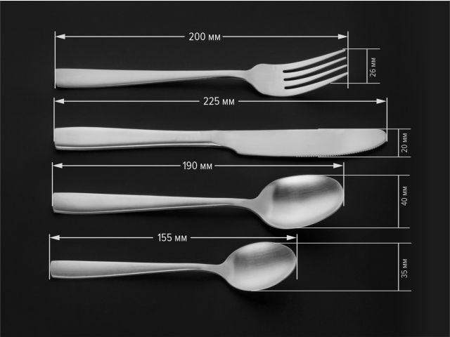 Набор столовых приборов, 24 шт., матовый, серия Majestic, PERFECTO LINEA