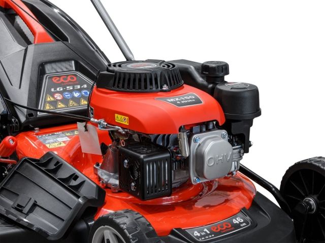 Газонокосилка бензиновая ECO LG-534 (4.0 л.с., шир. 46 см, ручной привод, мульчир., стальн.корпус, травосборник 50 л)