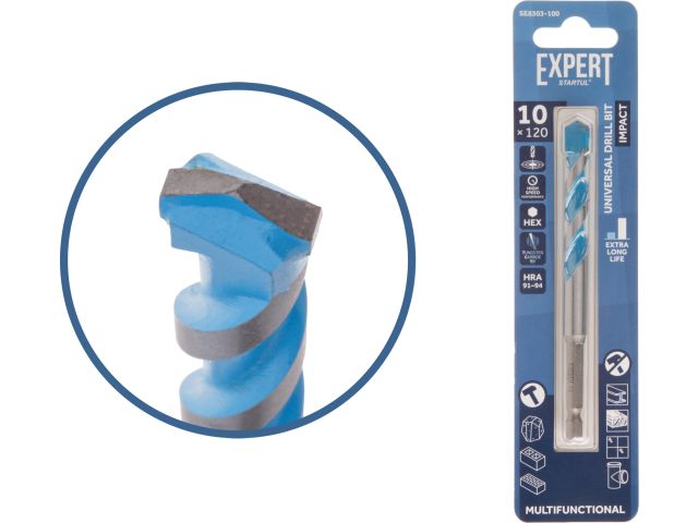 Сверло универсальное 10x120 мм MultiFunctional EXPERT STARTUL (победитовое, по мультиматериалам)