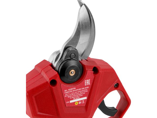 Аккум. секатор WORTEX CBS 2030 в кор. ALL1 SET, БЕСЩЕТ., 18 В, ветки до 28 мм + телескоп. штанга (3 ступени регулировки, 0,76 кг)