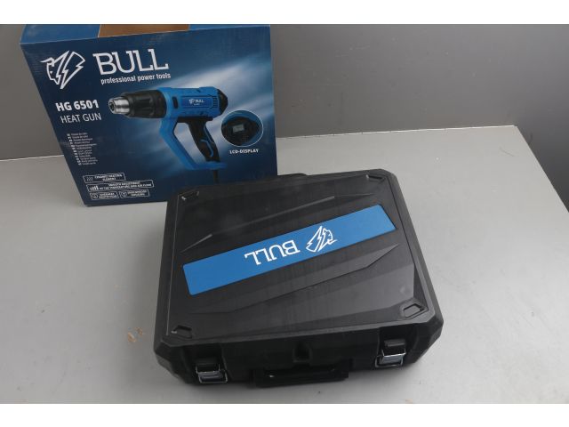 Термовоздуходувка BULL HG 6501 в чем. + набор сопл, 2000 Вт, 50-650 °С, плавная рег., LCD-дисплей