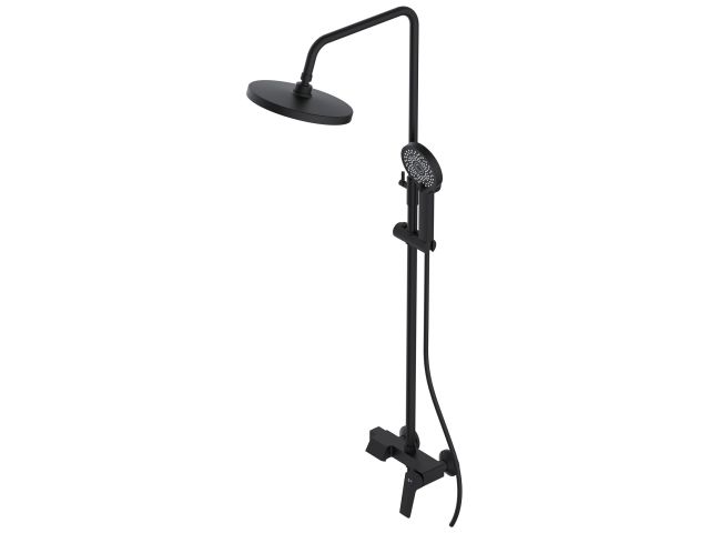 Душевая система (Lt) D35, серия WIN (black) AV Engineering (Короткий монолитный излив, длина 114 мм, лейка и шланг в комплекте)