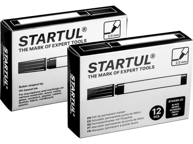 Маркер промышл. перманентный фетровый черный STARTUL PROFI (ST4340-01) (толщ. линии 2,0 мм)