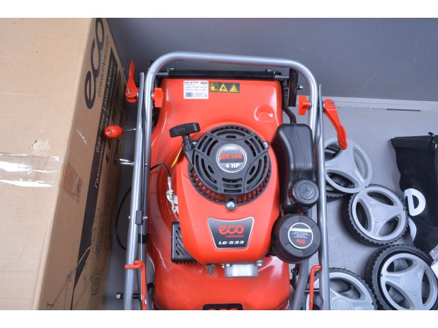 Газонокосилка бензиновая ECO LG-533 уцененный (0732240000) (4.0 л.с., шир. 46 см, ручной привод, стальн. корпус, травосборник 60 л)