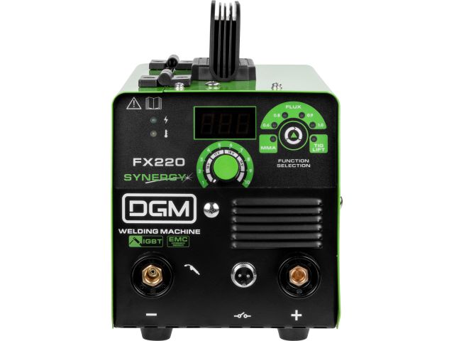 Полуавтомат сварочный DGM FX220 (230В; 20-180 А; 65 В; FLUX/MMA/TIG LIFT; байонетный разъем; без газа)