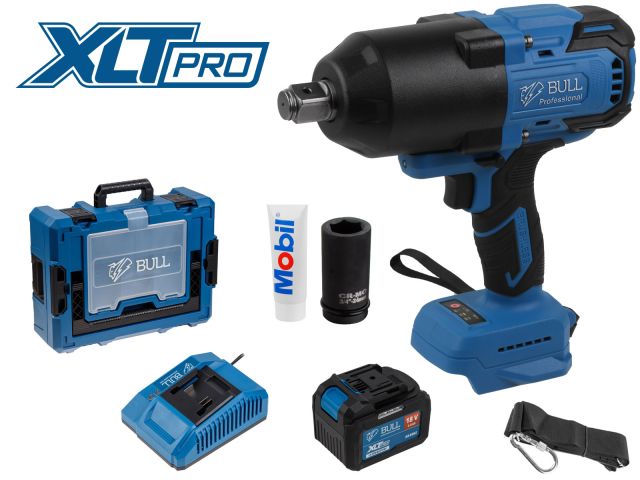 Аккум. ударный гайковерт BULL SC 1810 Xcase, XLTpro, БЕСЩЕТ., 18 В, 1500 Н*м, 3/4", 1х6 А*ч, з/у 6 А (Масса: 3,92 кг;)