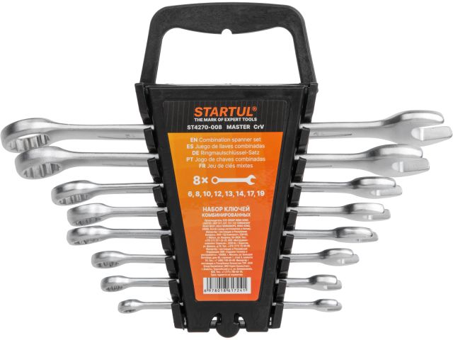 Набор ключей комбинир. 6-19мм 8шт STARTUL MASTER (ST4270-008) (пласт. подвес)