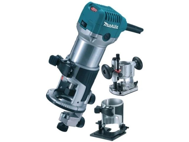 Фрезер кромочный MAKITA RT 0702 CX2 + аксессуары в сумке (710 Вт, цанга 8 мм, 30000 об/мин, регул. об.)