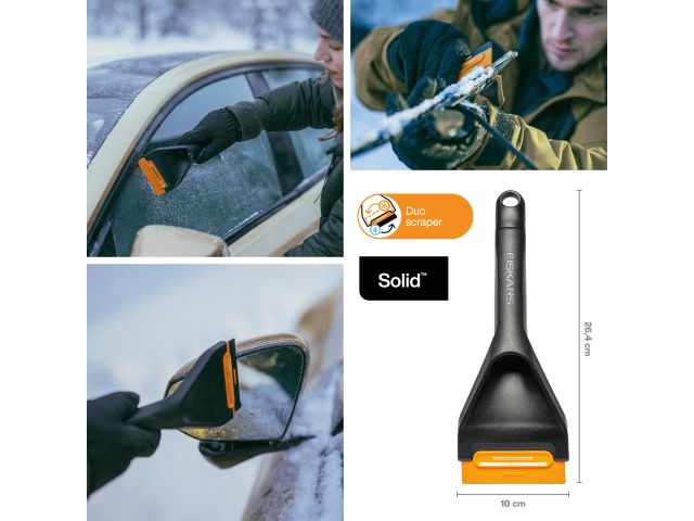Скребок автомобильный двусторонний Solid  Duo FISKARS (съемный скребок)