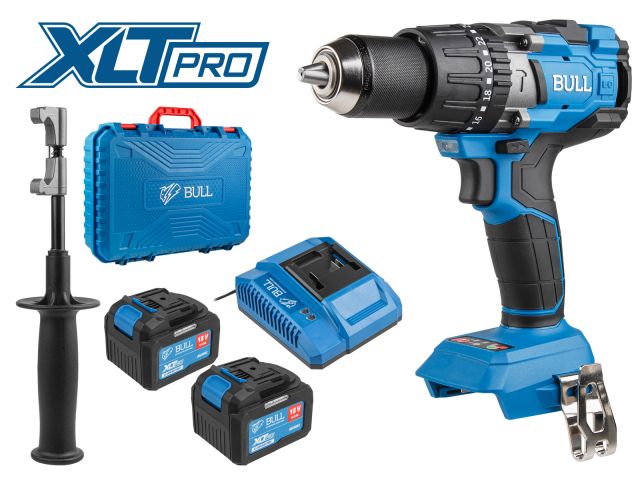 Аккум. дрель-шуруповерт BULL SR 1805 в чем. XLTpro, 2х6 А*ч, БЕСЩЕТ., 18 В, 120 Н*м, БЗП(мет.) 13 мм (Доп. функции: Ударное сверление, "Anti