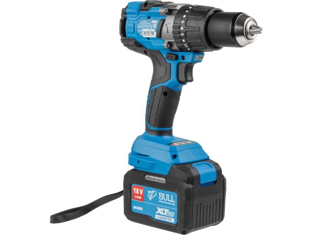 Аккум. дрель-шуруповерт BULL SR 1805 в чем. XLTpro, 2х6 А*ч, БЕСЩЕТ., 18 В, 120 Н*м, БЗП(мет.) 13 мм (Доп. функции: Ударное сверление, "Anti
