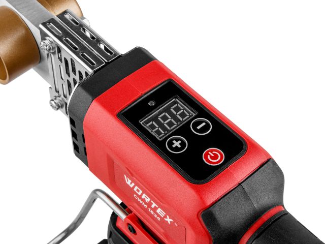 Аккум. сварочный аппарат для полимерных труб WORTEX CWM 1834 ALL1 XLT SET с акб и зу+3 насадки (300 Вт, 25-340 C, электронная регулировка.)