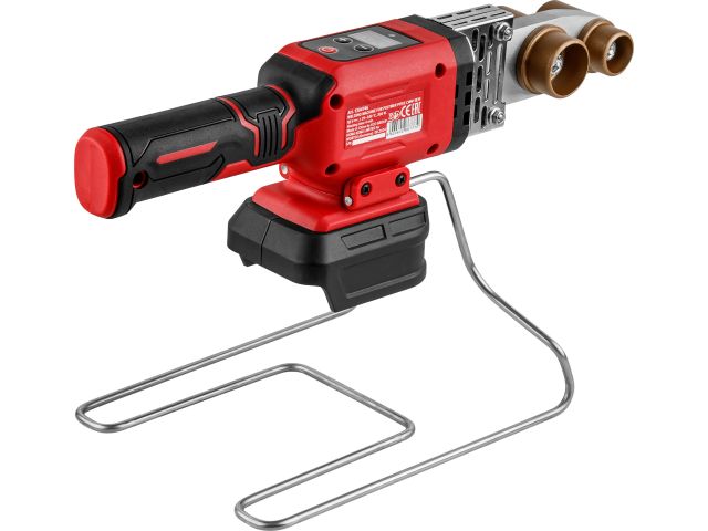 Аккум. сварочный аппарат для полимерных труб WORTEX CWM 1834 ALL1 XLT SET с акб и зу+3 насадки (300 Вт, 25-340 C, электронная регулировка.)