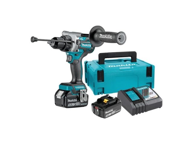 Аккум. ударная дрель-шуруповерт MAKITA LXT DHP 486 RTJ в кейсе (ОТГРУЗКА ТОЛЬКО ПО ЭТН/ЭТТН | 18.0 В, 2 акк., 5.0 А/ч Li-Ion, 2 скор., 125 Н