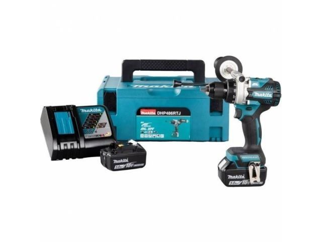 Аккум. ударная дрель-шуруповерт MAKITA LXT DHP 486 RTJ в кейсе (ОТГРУЗКА ТОЛЬКО ПО ЭТН/ЭТТН | 18.0 В, 2 акк., 5.0 А/ч Li-Ion, 2 скор., 125 Н