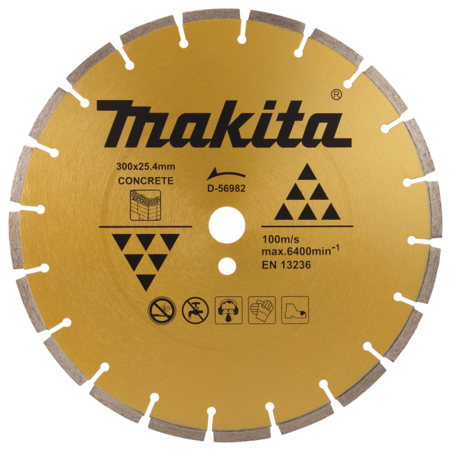 Алмазный круг 300х20/25.4 мм по бетону сегмент. MAKITA