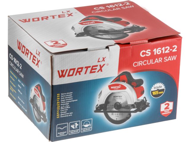 Циркулярная пила WORTEX LX CS 1612-2 в кор. 1200 Вт, 160х20х24Т (Пропил в дереве (90°/45°)  53/34 мм)