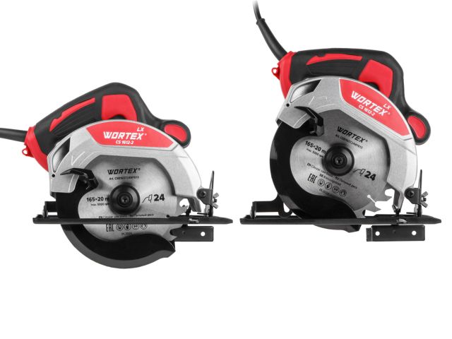 Циркулярная пила WORTEX LX CS 1612-2 в кор. 1200 Вт, 160х20х24Т (Пропил в дереве (90°/45°)  53/34 мм)