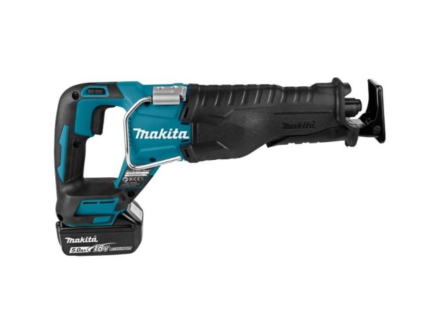 Аккум. сабельная пила MAKITA LXT DJR 187 RT в кейсе (18.0 В, 1 акк., 5.0 А/ч, Li-Ion, дерево до 255 мм, металл до 130 мм)