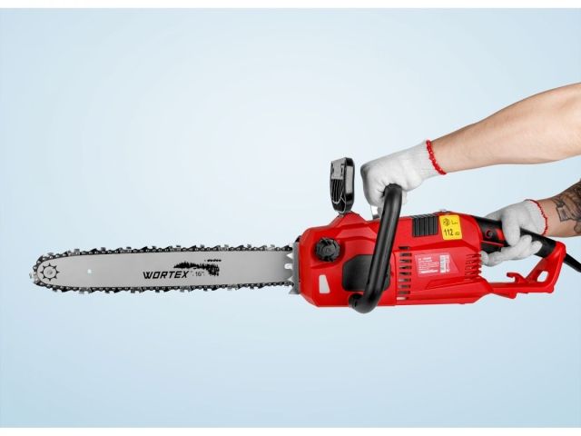 Пила цепная электрическая WORTEX EC 4024-1 SF шина 40.5 см (16"), 3/8" LP, 1.3 мм (2400 Вт, бескл. натяж. цепи, тормоз выбега цепи)