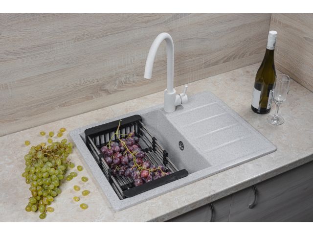 Мойка кухонная из искусственного камня MISTA олово 615х440 мм, AV Engineering