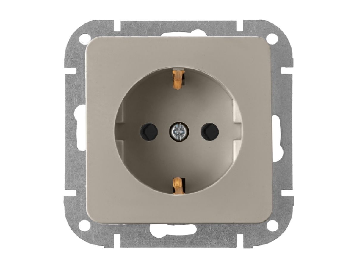 Розетка 1-ая (скрытая, с/з) песочная, Astrum, BYLECTRICA