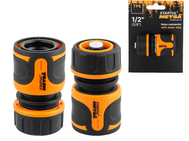 Муфта быстросъемная 1/2"(5/8") с автостоп. STARTUL METSA (ST6013-06-1/2) (soft touch, двухкомпонентная)