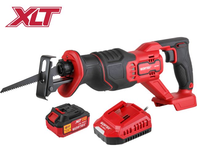 Аккум. сабельная пила WORTEX CSR 1118-1 в кор. ALL1 XLT SET 18В, 4 Ач акб, дер. 110 мм (18 В, 4 Ач акб, зу, дерево до 110 мм, металл до 6 мм