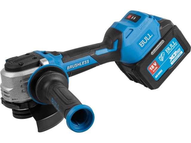 Аккум. углошлифмашина BULL CSG 1812-1 SR Xcase XLTpro 2x6 Ач БЕСЩЕТ, 125 мм, рег. об., 10 000 об/мин (Безредукторный тип, плав пуск, конст. 