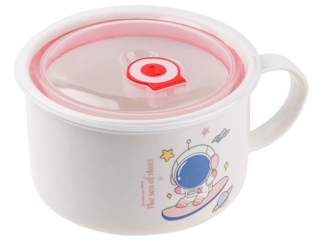 Кружка для супа с крышкой с паровыпуском, 850 мл, керамическая, COSMOS-3, PERFECTO LINEA