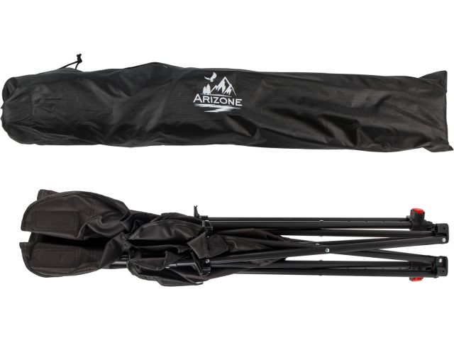 Кресло складное кемпинговое с карманом + чехол, черное, ARIZONE