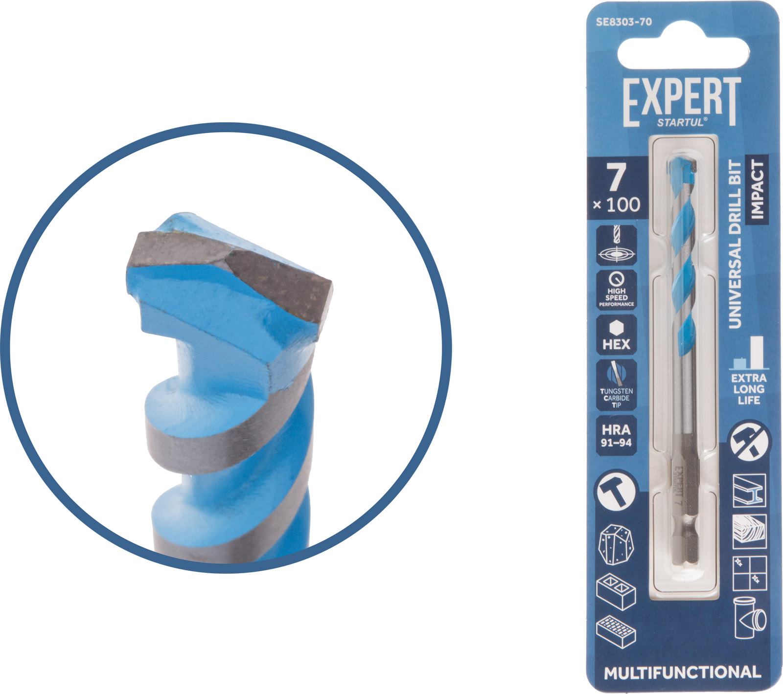 Сверло универсальное 7x100 мм MultiFunctional EXPERT STARTUL