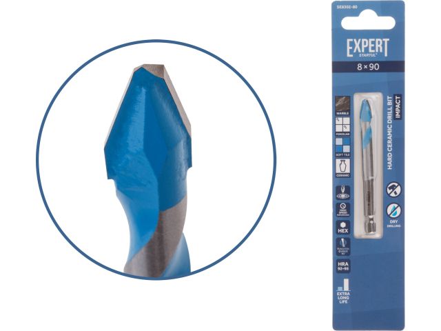 Сверло по керамограниту  8x90 мм EXPERT STARTUL (сухое сверление)