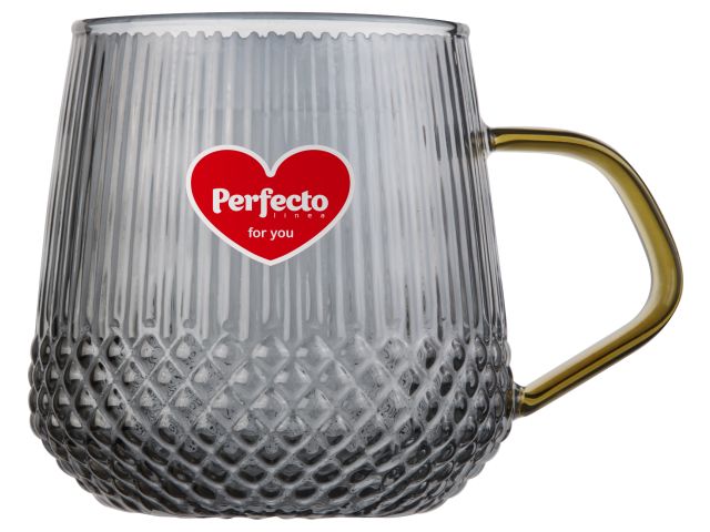 Кружка стеклянная, 400 мл, серия SONATA GOLDEN, PERFECTO LINEA