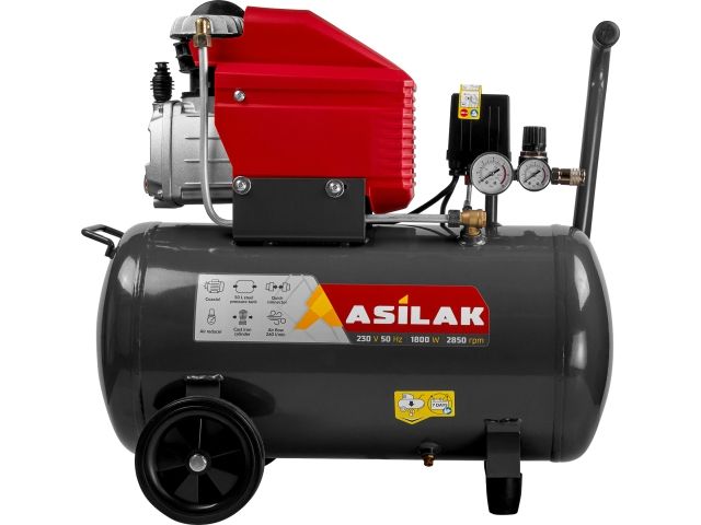 Компрессор ASILAK SLA-526 коаксиальный (260 л/мин, 8 атм, коаксиальный, масляный, ресив. 50 л, 230 В, 1,8 кВт)