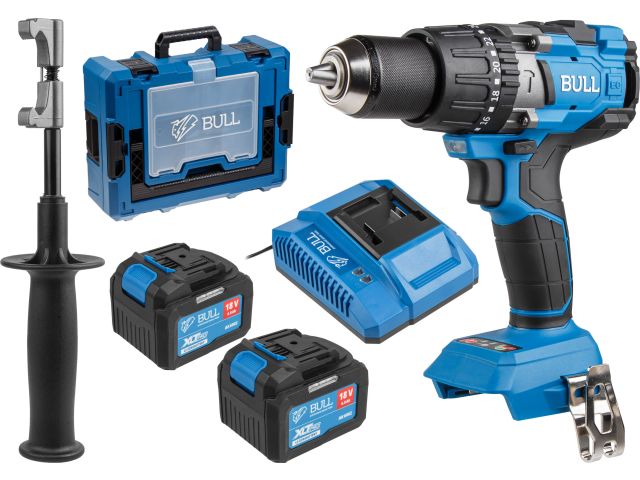 Аккум. дрель-шуруповерт BULL SR 1805 Xcase XLTpro, 2х6 А*ч, БЕСЩЕТ., 18 В, 120 Н*м, БЗП(мет.) 13 мм (Доп. функции: Ударное сверление, "AntiK