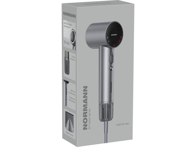 Фен NORMANN AHD-441 (ОТГРУЗКА ТОЛЬКО ПО ЭТН/ЭТТН | 1400 Вт; индикация на дисплее ; холод.обд.; ионизация; BLDC мотор; насадка-концетратор в 