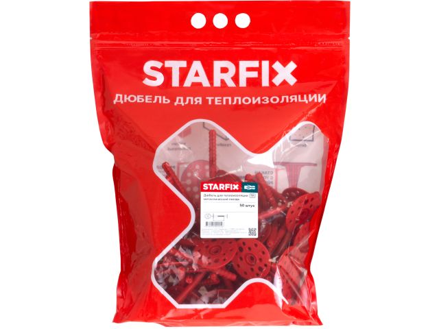Дюбель для теплоизоляции 10х260 мм с металлич. гвоздем, термогол. (20 шт в дой-паке) STARFIX
