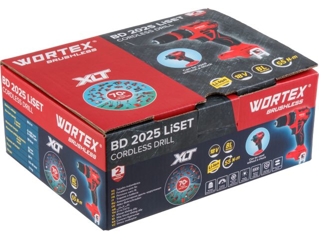 Аккум. дрель-шуруповерт WORTEX BD 2025 LiSET в кор. ALL1 XLT SOLO БЕСЩЕТ, 18 В, 55 Н*м, БЗП 10 мм (ОТГРУЗКА ТОЛЬКО ПО ЭТН/ЭТТН | 0-1800 об/м