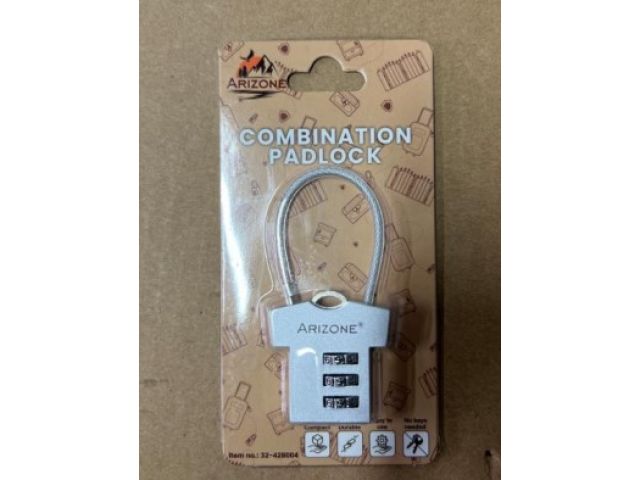 Замок навесной кодовый, серебро, ARIZONE