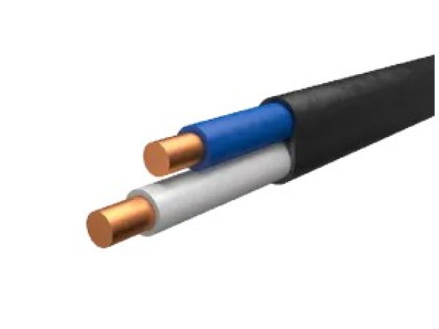 Кабель ВВГ-Пнг(A)-LS 2х1,5 (бухта 100м) Ч БелРосКабель (черный; ГОСТ 16442-80)