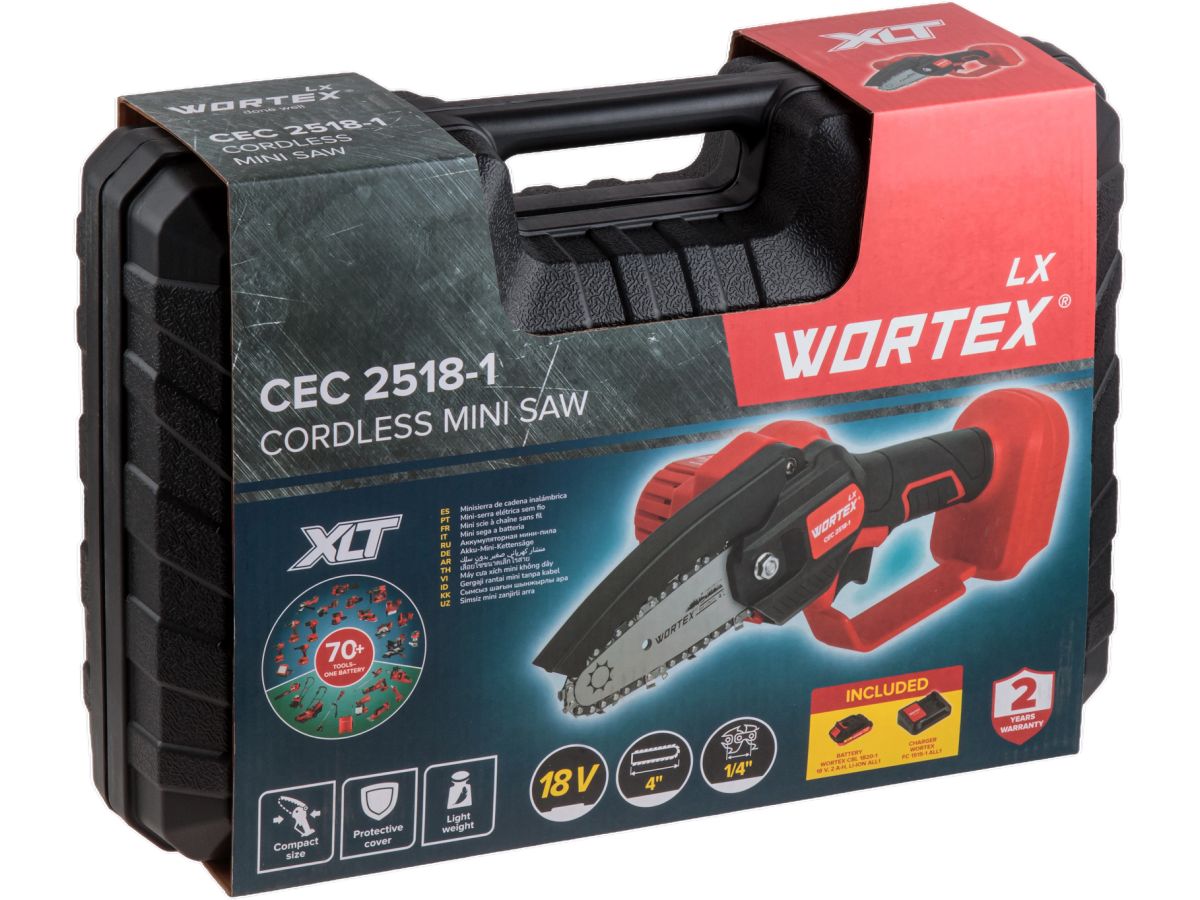 Аккум. мини-пила WORTEX LX CEC 2518-1 в чем. ALL1 XLT SET 18В, 12.5 см