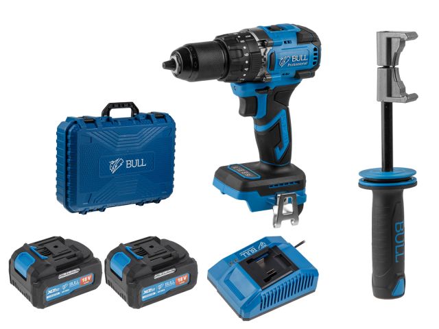 Аккум. дрель-шуруповерт BULL SR 1806 R-series в чем. XLTpro БЕСЩЕТ., Удар., 18 В, 80 Н*м, 2х4 А*ч (Импульс. режим, "AntiKickback", Автостоп 