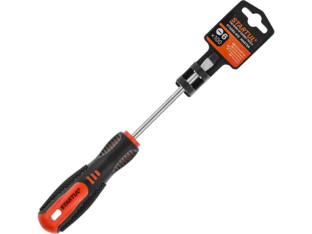 Отвертка "-" 6,0х100мм SL STARTUL MASTER (ST3092-610) (шлицевая Slotted, двухкомп. рукоятка Anti-Slip)