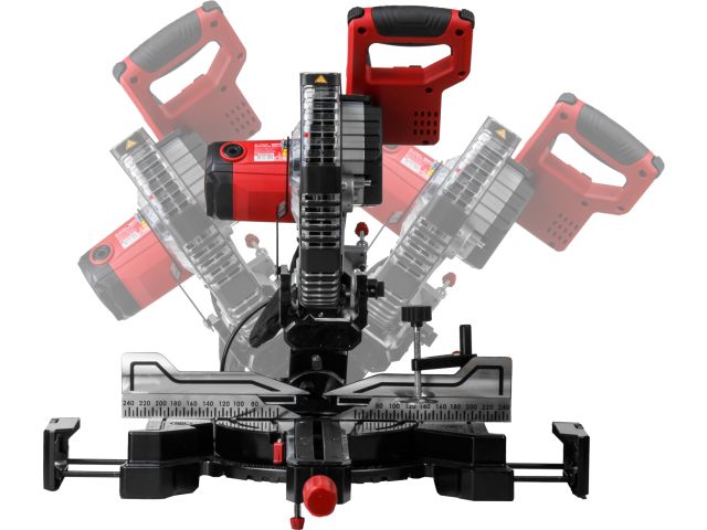 Торцовочная пила WORTEX MS 2518 LO в кор. 1800 Вт, 255 мм, 5000 об, глуб. до 90 мм, шир. до 340 мм (1800 Вт, 255 мм, 0°x90°: 340x90 мм, тене