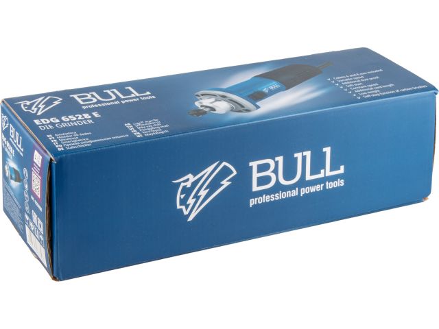 Прямая шлифмашина BULL EDG 6528 E в кор. 670 Вт, 8000-30000 об/мин, цанги 6 и 8 мм (Плавный пуск, рег. об., константная электроника, подшипн